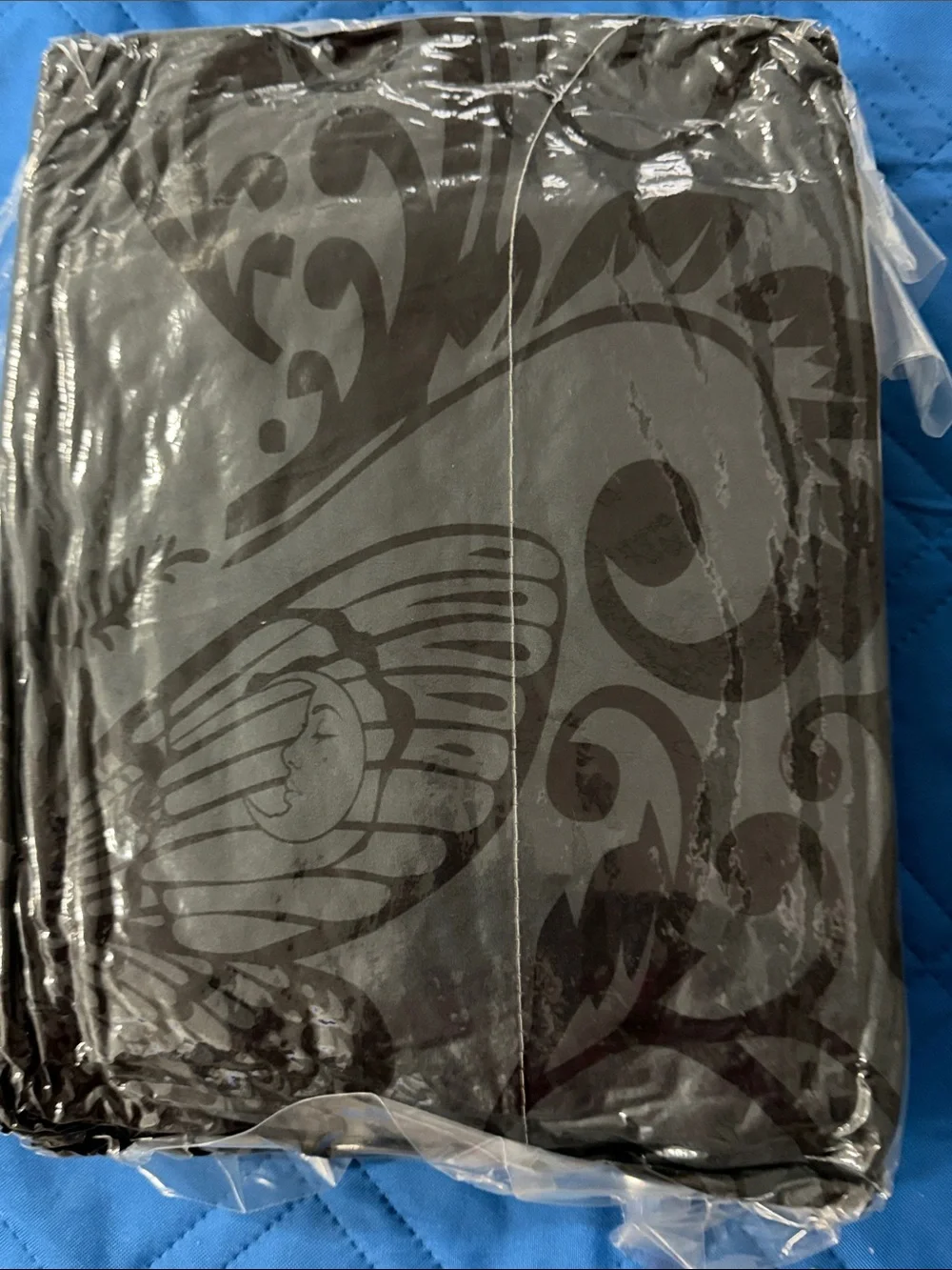 Charcoal Floral Damask Reversible Twin Comforter Set - Home Bedding